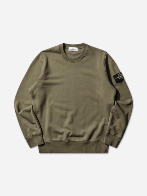 Stone Island Men's Organic Cotton Fleece Crewneck Sweatshirt Military Green