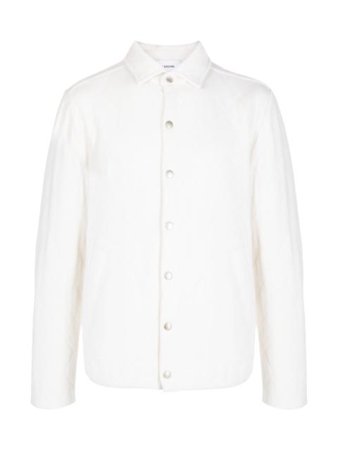 LARDINI POINTELLE-KNIT BUTTONED JACKET
