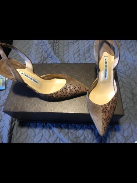 Other Designers Manolo Blahnik snake & suede heels