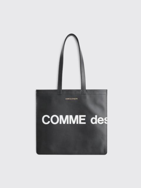 COMME DES GARÇONS WALLET HUGE LOGO LEATHER BAG BLACK