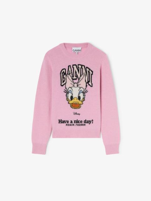 GANNI GANNI X DISNEY DAISY DUCK GRAPHIC WOOL SWEATER