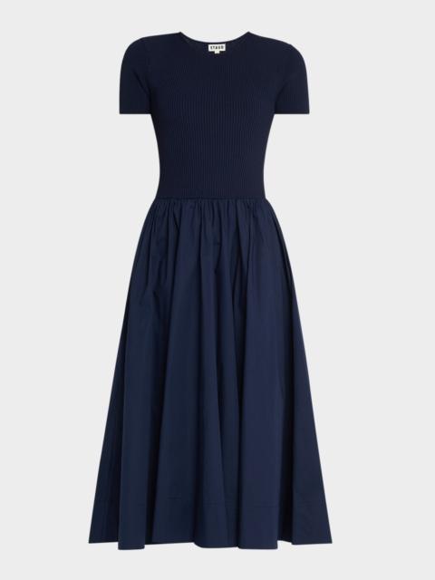 STAUD Ysabel Combo Midi Dress
