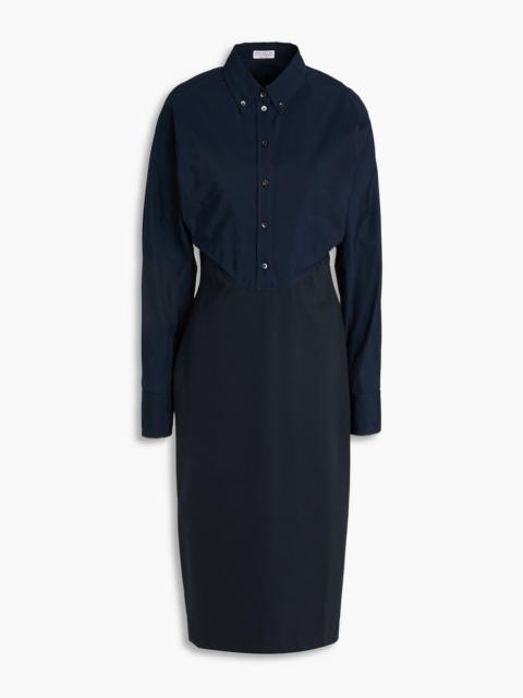 Brunello Cucinelli Cotton-poplin and jersey shirt dress