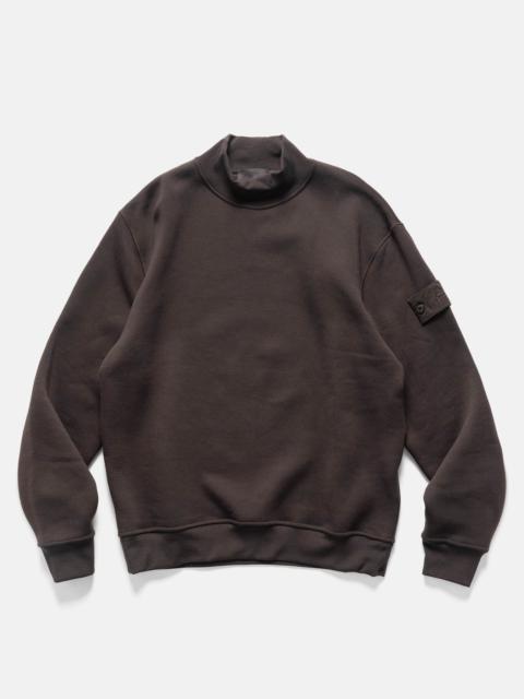 Stone Island Ghost Piece Cotton Wool Mock Neck Dark Brown