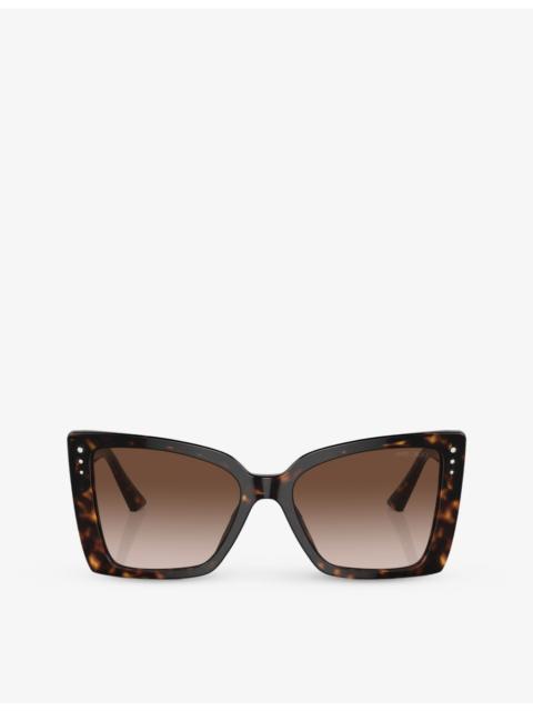 JIMMY CHOO JC5001B square-frame tortoiseshell acetate sunglasses