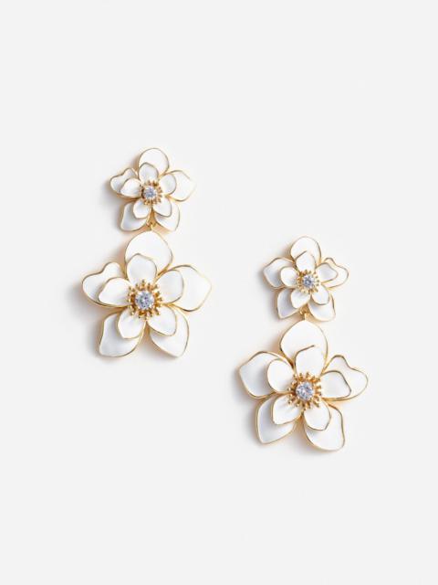 self-portrait Enamel Flower Tiered Earrings