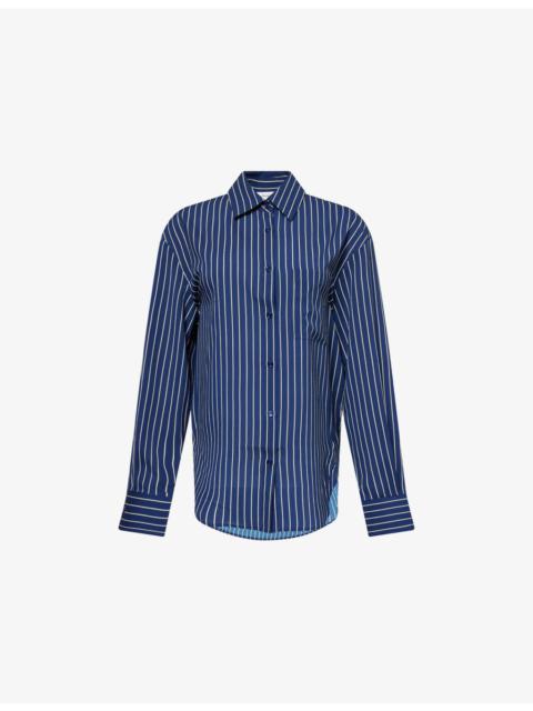 The Frankie Shop Lui Striped Woven Shirt