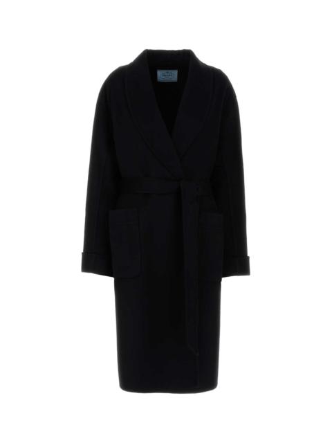 Prada Prada Women Black Wool Blend Coat