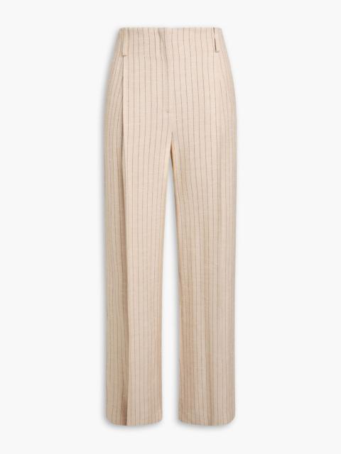 Sandro Pinstriped crepe wide-leg pants