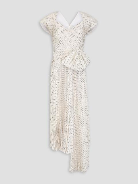Other Designers Tabitha asymmetric polka-dot crepe de chine midi dress
