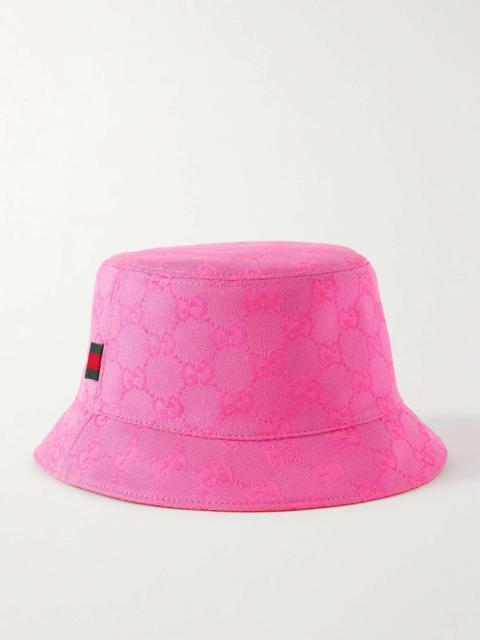 GUCCI Fedora reversible cotton-blend canvas-jacquard bucket hat