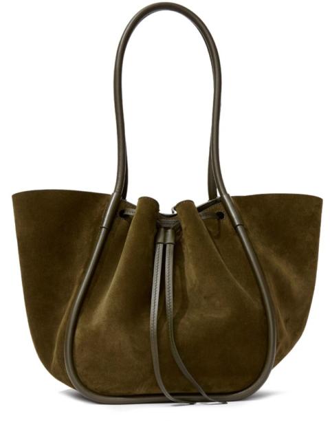 Large Ruched soft suede tote bag