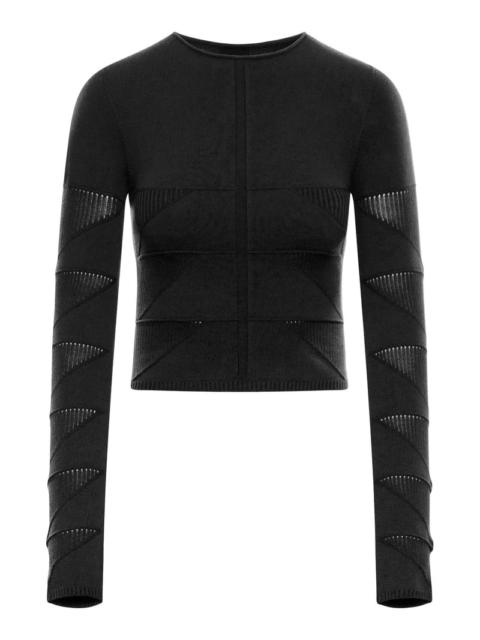Rick Owens Women Viscose Sweater With Ribbed Workmanship