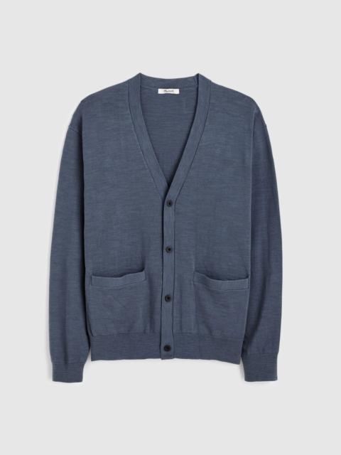 Madewell V-Neck Cardigan in Slub-Knit Cotton