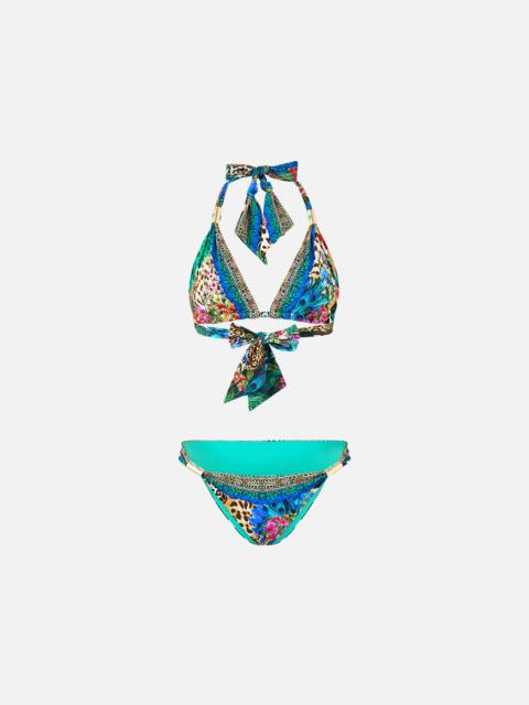CAMILLA SOFT THICK TIE TRI BIKINI SET WITH TRIMS