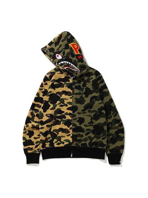 A Bathing Ape Shark Camo Full Zip Hoodie 'Brown Olive Green' 0ZXSWM115004E