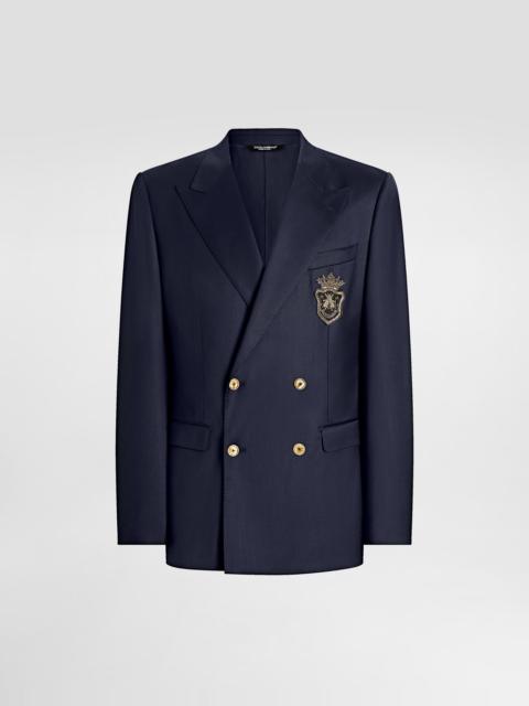 Dolce & Gabbana Double-breasted wool jacket with patch