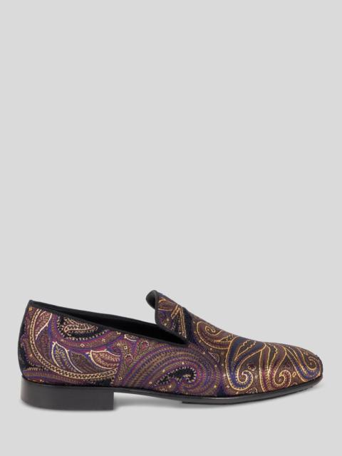 Etro PAISLEY METALLIC JACQUARD LOAFERS