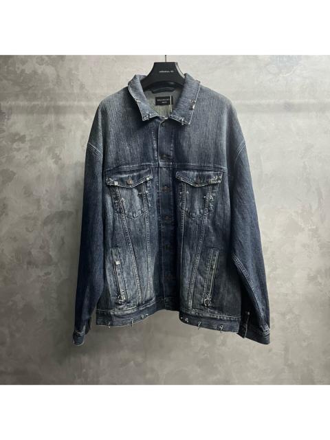 BALENCIAGA Balenciaga Blue Solid-Color Single-Breasted Loose-Fit Long-Sleeve Jacket with Turn-Down Collar