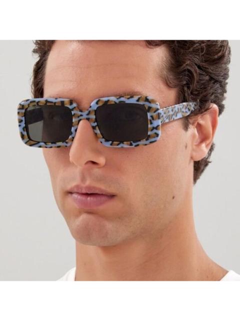 SAINT LAURENT SALE! NEW Saint Laurent SL534 SUNRISE 008 Violet Rectangle Unisex Sunglasses