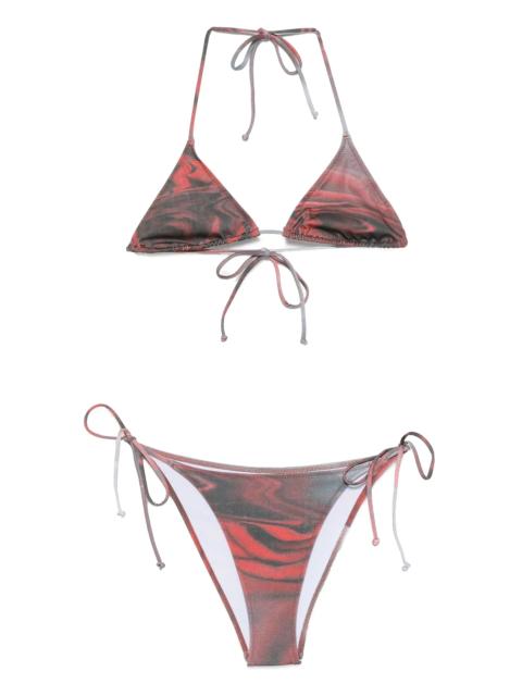 Jean Paul Gaultier Blurry Roses triangle bikini