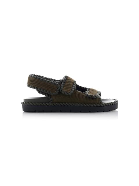 Bottega Veneta Jack Corduroy Slingback Sandals brown
