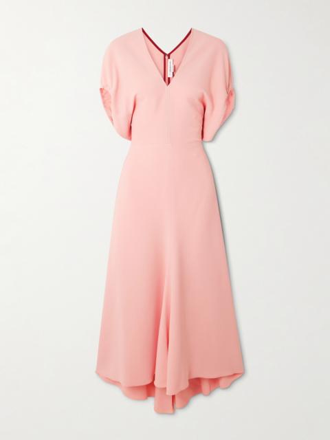 Victoria Beckham Gathered Crepe Midi Dress