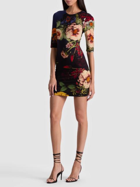 Alice + Olivia Alice + Olivia Delora Long Sleeve Minidress in Magic Garden Gradient at Nordstrom