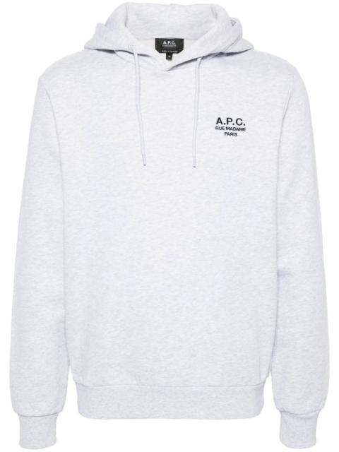 A.P.C. A.p.c. Logo-embroidered Organic Cotton Hoodie