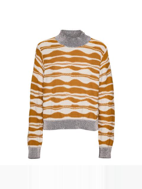 HENRIK VIBSKOV WAVE KNIT JUMPER - RUST BEIGE MOUNTAIN WAVES