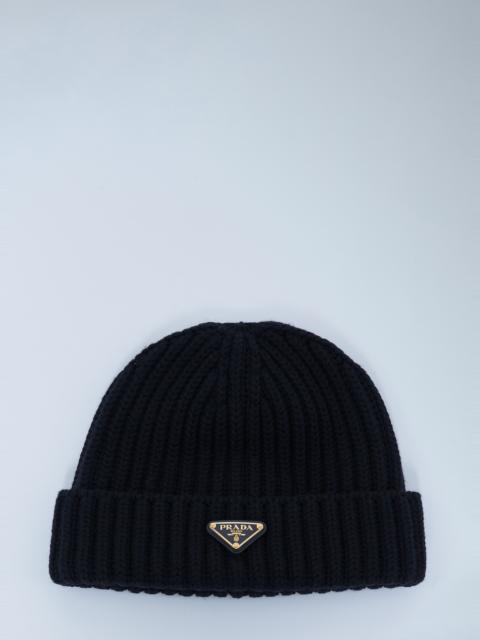 Prada Logo Motif Beanie Hat