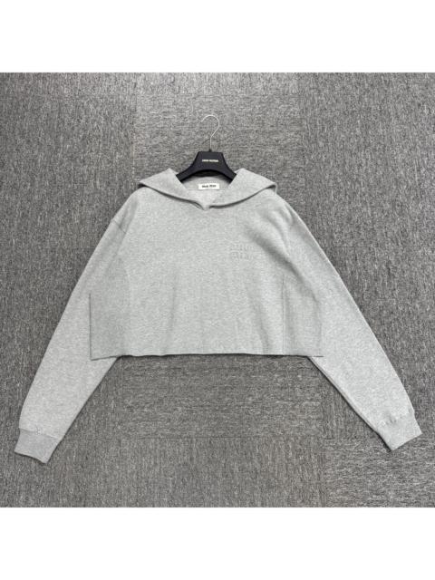Miu Miu Miu Miu Cropped Grey Hoodie