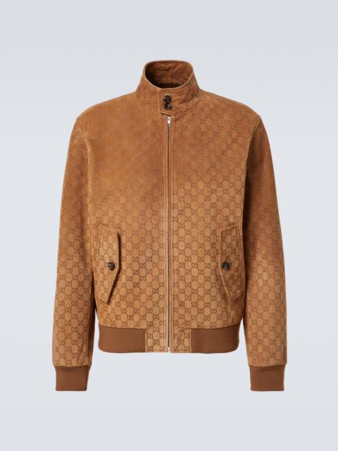 GUCCI GG suede bomber jacket