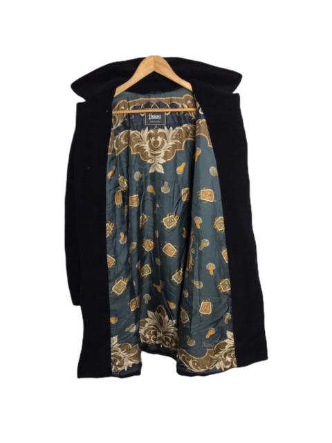Luxury herno art design silk black wool coat