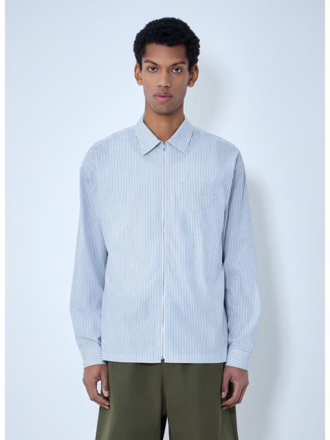 Prada Prada Men Zip-Front Stripe Shirt
