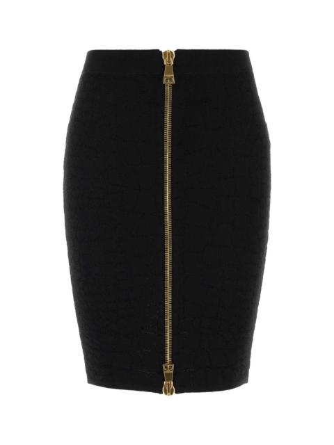 Balmain Balmain Women Black Stretch Viscose Blend Skirt