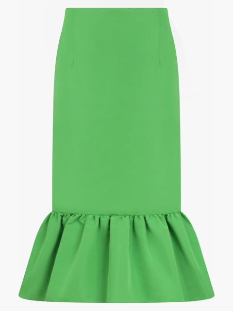 NINA RICCI MIDI TAFFETA PEPLUM SKIRT | GREEN