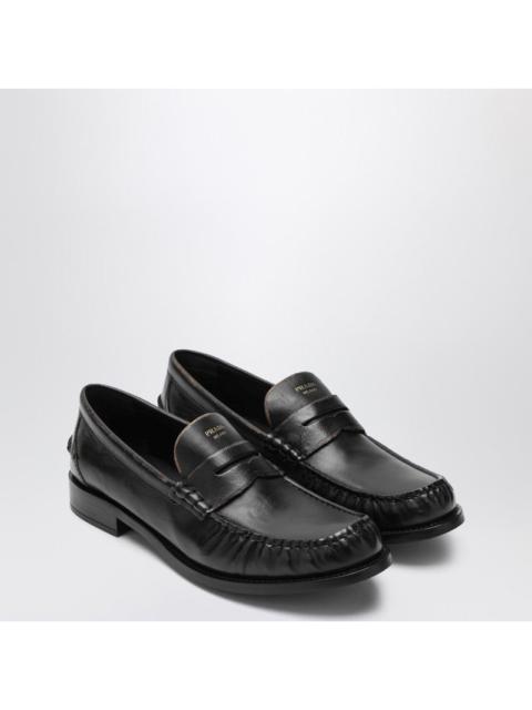 Prada Prada Black Polished Leather Loafers Women