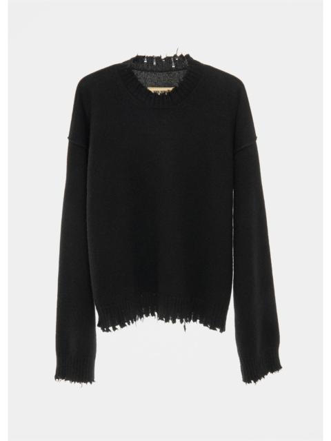 UMA WANG Black Long Sleeve Cashmere Sweater