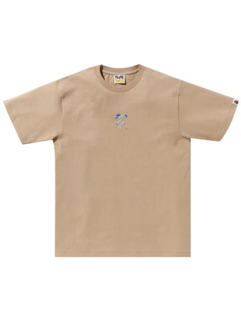 A BATHING APE® BAPE Liquid Camo Small Ape Face Tee 'Beige'