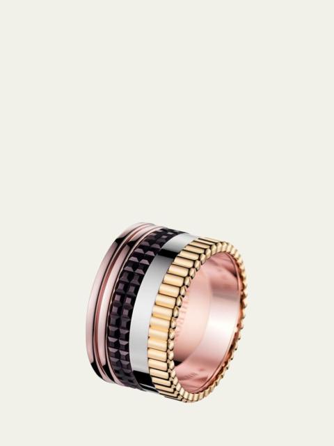 Boucheron Quatre Large Ring in Tricolor Gold with Brown PVD