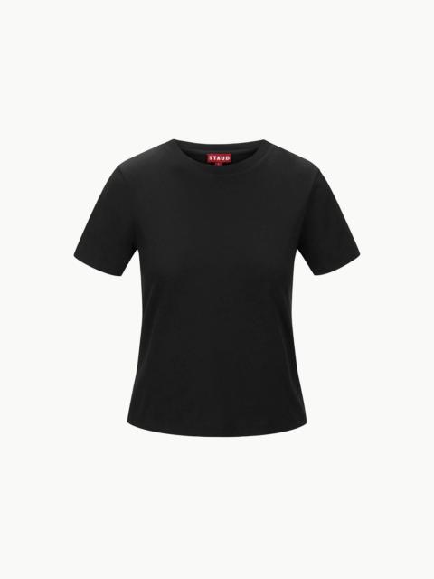 STAUD CREW NECK T SHIRT | BLACK
