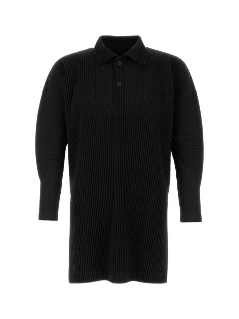 ISSEY MIYAKE Homme Plisse' Issey Miyake Men Black Polyester Polo Shirt