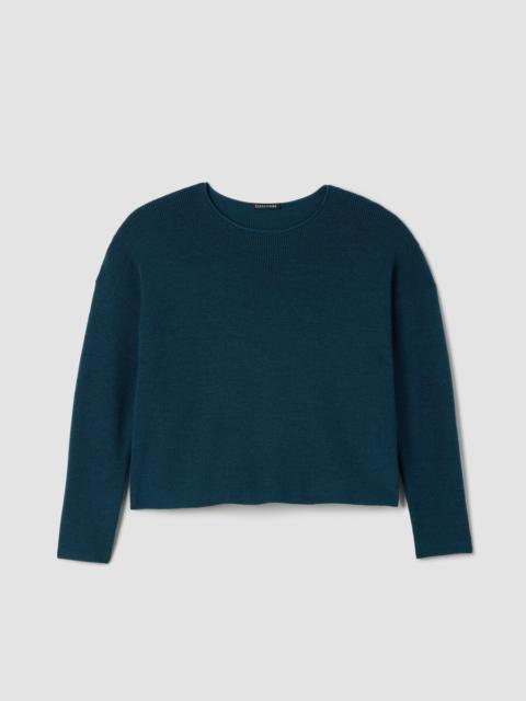 EILEEN FISHER Merino Crew Neck Top in Regenerative Wool