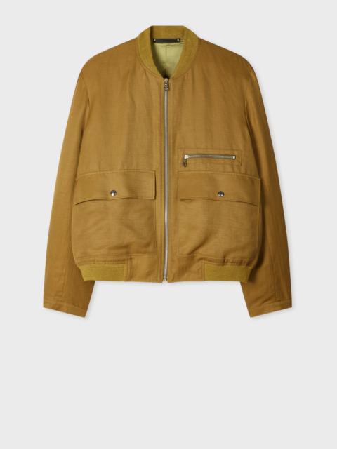 Paul Smith Khaki Viscose-Linen Bomber Jacket