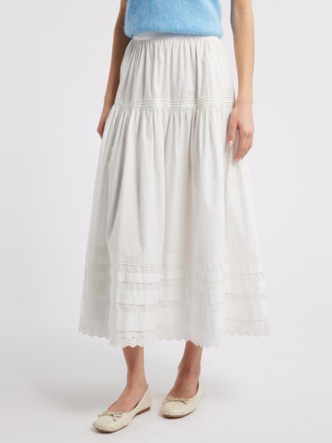 DÔEN DÔEN Sebastiane Tiered Organic Cotton Poplin Maxi Skirt in Powder at Nordstrom