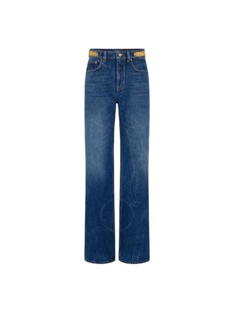 rabanne Paco Rabanne Embellished Dark Denim Stone Jeans