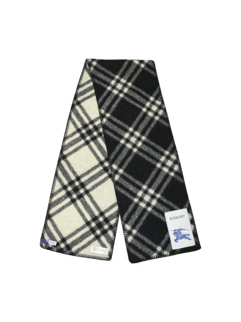 Burberry Burberry Check Boucle Scarf Black Oatmeal White