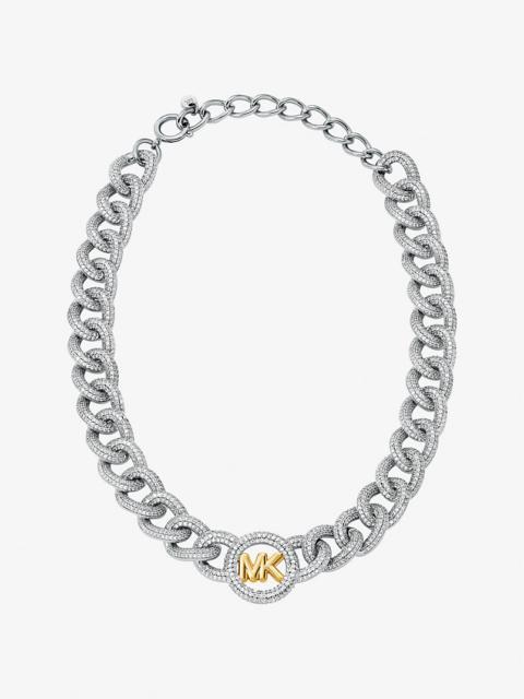 MICHAEL KORS Pavé Logo Curb-Link Necklace