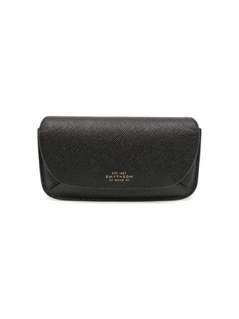 Smythson logo-stamp leather sunglasses case